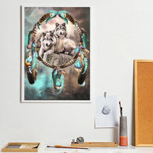 Load image into Gallery viewer, Wolf and Dream Catcher - Full Drill Round Drill - 30x40cm