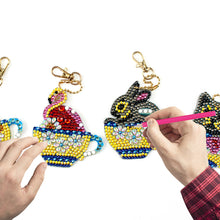 Load image into Gallery viewer, 4pcs Teacup Animal DIY Keychain