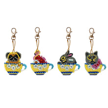 Load image into Gallery viewer, 4pcs Teacup Animal DIY Keychain