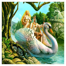 Load image into Gallery viewer, Swan BoatFull Diamond - Full Diamond Painting - 30x30cm