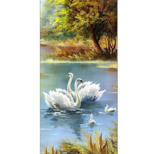 Load image into Gallery viewer, Swan Family  - Full Drill Round Drill Painting - 85x45cm