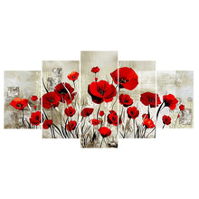 Load image into Gallery viewer, 5pcs/set Flower  - Full Drill Round Drill Painting  - 95x45cm