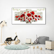 Load image into Gallery viewer, 5pcs/set Flower  - Full Drill Round Drill Painting  - 95x45cm