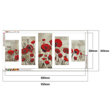 Load image into Gallery viewer, 5pcs/set Flower  - Full Drill Round Drill Painting  - 95x45cm