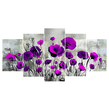 Load image into Gallery viewer, 5pcs/set Flower  - Full Drill Round Drill Painting  - 95x45cm