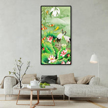 Load image into Gallery viewer, Lotus Pond and Crane - Full Drill Round Drill Painting - 85x45cm