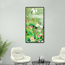 Load image into Gallery viewer, Lotus Pond and Crane - Full Drill Round Drill Painting - 85x45cm
