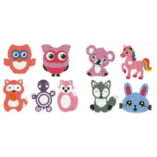 Load image into Gallery viewer, 9pcs-Animal-Diamond Painting Free Stickers