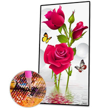 Load image into Gallery viewer, Rose Butterflies - Full Drill Round Drill - 45x85cm