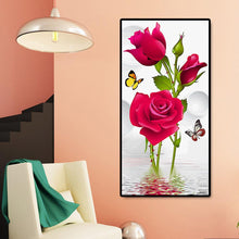 Load image into Gallery viewer, Rose Butterflies - Full Drill Round Drill - 45x85cm