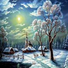 Load image into Gallery viewer, Snow Scene  - Full Drill Round Drill - 30x30cm