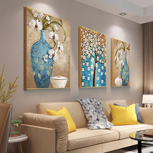 Load image into Gallery viewer, 3 Panels Vase Tree - Full Drill Round Drill - 95x45cm