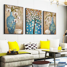 Load image into Gallery viewer, 3 Panels Vase Tree - Full Drill Round Drill - 95x45cm