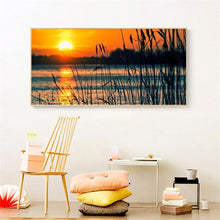 Load image into Gallery viewer, 100x40cm Sunset Reed Marshes - Full Drill Round Drill - 100x40cm