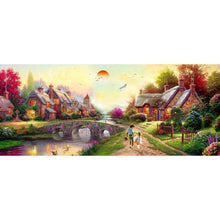 Load image into Gallery viewer, 80x45cm Sunset Stone Village - Full Drill Round Drill - 80x45cm