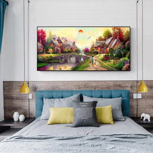 Load image into Gallery viewer, 80x45cm Sunset Stone Village - Full Drill Round Drill - 80x45cm