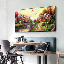 Load image into Gallery viewer, 80x45cm Sunset Stone Village - Full Drill Round Drill - 80x45cm