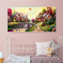 Load image into Gallery viewer, 80x45cm Sunset Stone Village - Full Drill Round Drill - 80x45cm