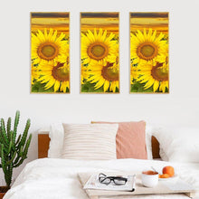 Load image into Gallery viewer, Sunflower 3 Panel - Full Drill Round Drill - 45x70cm