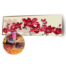 Load image into Gallery viewer, Red Flower Stitching Landscape - Full Drill Round Drill - 80x30cm