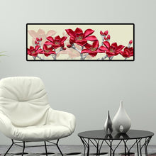 Load image into Gallery viewer, Red Flower Stitching Landscape - Full Drill Round Drill - 80x30cm