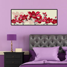 Load image into Gallery viewer, Red Flower Stitching Landscape - Full Drill Round Drill - 80x30cm