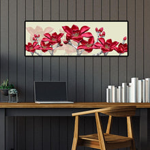 Load image into Gallery viewer, Red Flower Stitching Landscape - Full Drill Round Drill - 80x30cm