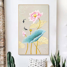 Load image into Gallery viewer, Fish Lotus - Full Drill Round Drill - 45x85cm