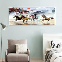 Load image into Gallery viewer, 100x50cm Nine Running Horses - Full Drill Round Drill - 100x50cm