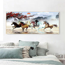 Load image into Gallery viewer, 100x50cm Nine Running Horses - Full Drill Round Drill - 100x50cm