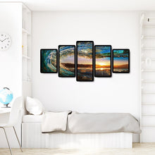 Load image into Gallery viewer, Waves 5 Pieces - Full Drill Round Drill - 95x45cm