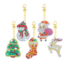 Load image into Gallery viewer, 5pcs DIY Diamond Painting Ladybug Gnomes Double-sided Keychains