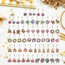 Load image into Gallery viewer, 5/6/8Pcs/Set Christmas Flower-Double Side Drill-Diamond Keychain