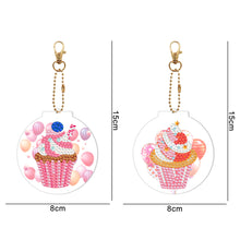 Load image into Gallery viewer, 2pcs Cake Double Sided Keychain