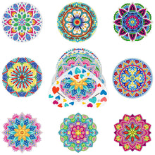 Load image into Gallery viewer, 8pcs/set +1 storage rack-Mandala-Acrylic Diamond Coaster