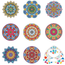 Load image into Gallery viewer, 8pcs/set +1 storage rack-Mandala-Acrylic Diamond Coaster