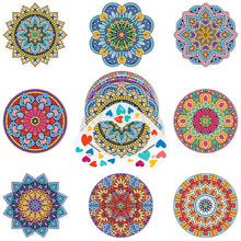 Load image into Gallery viewer, 8pcs/set +1 storage rack-Mandala-Acrylic Diamond Coaster