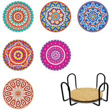Load image into Gallery viewer, 8pcs/set +1 storage rack-Mandala-Wooden Diamond Coaster