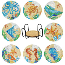 Load image into Gallery viewer, 8pcs/set +1 storage rack-Animal-Wooden Diamond Coaster