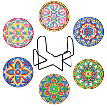 Load image into Gallery viewer, 8pcs/set +1 storage rack-Mandala-Wooden Diamond Coaster
