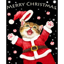 Load image into Gallery viewer, Christmas Cat-Full Drill Diamond Painting