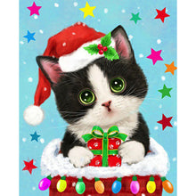 Load image into Gallery viewer, Christmas Cat-Full Drill Diamond Painting