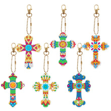 Load image into Gallery viewer, 6pcs Cross Double Sided Keychain