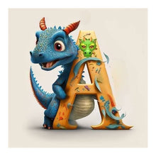 Load image into Gallery viewer, Alphabet Dinosaur-Full Round Diamond Painting-30x30cm