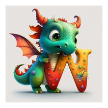 Load image into Gallery viewer, Alphabet Dinosaur-Full Round Diamond Painting-30x30cm