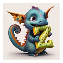Load image into Gallery viewer, Alphabet Dinosaur-Full Round Diamond Painting-30x30cm