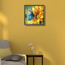 Load image into Gallery viewer, Sunflowers Butterfly-Full Round Diamond Painting-30x30cm