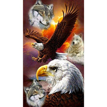 Load image into Gallery viewer, Tiger Wolf-Full Round Diamond Painting-40x70cm-Large Size