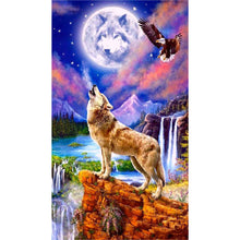 Load image into Gallery viewer, Tiger Wolf-Full Round Diamond Painting-40x70cm-Large Size