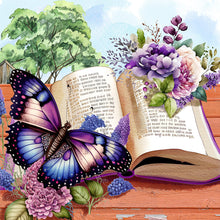 Load image into Gallery viewer, Lavender Butterfly-Full Round Diamond Painting-30x30cm
